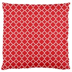 Poppy Red Quatrefoil Pattern Large Cushion Case (Two Sides) Front