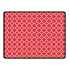 Poppy Red Quatrefoil Pattern Double Sided Fleece Blanket (small) by Zandiepants