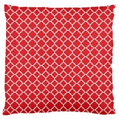 Poppy Red Quatrefoil Pattern Standard Flano Cushion Case (one Side) by Zandiepants