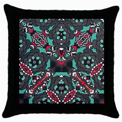 Petals In Dark & Pink, Bold Flower Design Throw Pillow Case (black) by Zandiepants