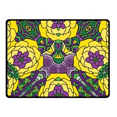 Petals In Mardi Gras Colors, Bold Floral Design Fleece Blanket (small) by Zandiepants