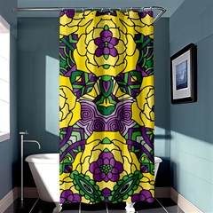 Petals In Mardi Gras Colors, Bold Floral Design Shower Curtain 36  X 72  (stall) by Zandiepants