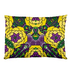 Petals In Mardi Gras Colors, Bold Floral Design Pillow Case (two Sides) by Zandiepants