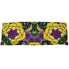 Petals In Mardi Gras Colors, Bold Floral Design Body Pillow Case (dakimakura) by Zandiepants