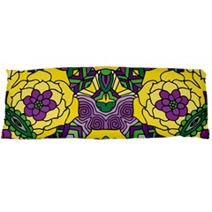 Petals In Mardi Gras Colors, Bold Floral Design Body Pillow Case Dakimakura (two Sides) by Zandiepants