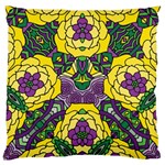 Petals in Mardi Gras colors, Bold Floral Design Large Cushion Case (Two Sides) Front