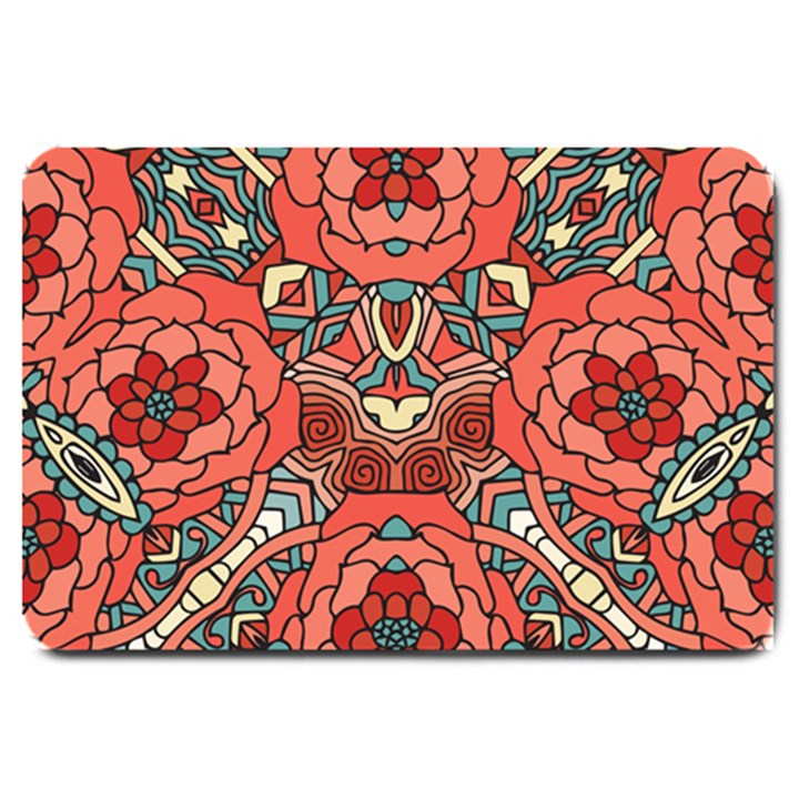 Petals in Pale Rose, Bold Flower Design Large Doormat