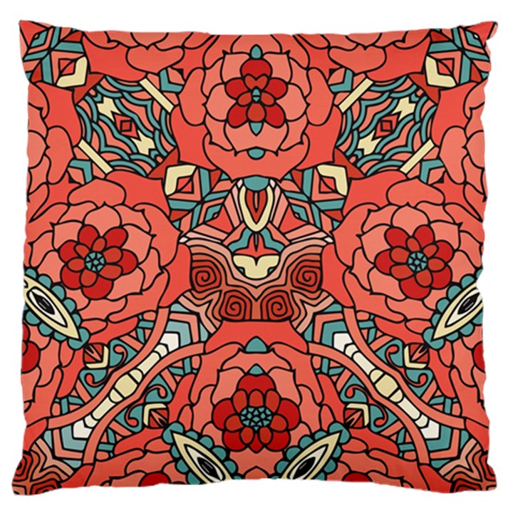 Petals in Pale Rose, Bold Flower Design Large Cushion Case (Two Sides)