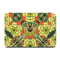 Petals, Retro Yellow, Bold Flower Design Small Doormat by Zandiepants