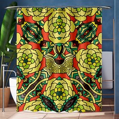 Petals, Retro Yellow, Bold Flower Design Shower Curtain 60  X 72  (medium) by Zandiepants