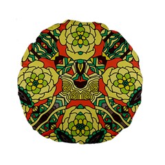 Petals, Retro Yellow, Bold Flower Design Standard 15  Premium Round Cushion  by Zandiepants