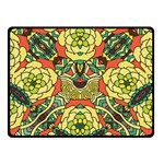 Petals, Retro Yellow, Bold Flower Design Double Sided Fleece Blanket (Small) 45 x34  Blanket Front