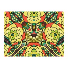 Petals, Retro Yellow, Bold Flower Design Double Sided Flano Blanket (mini) by Zandiepants