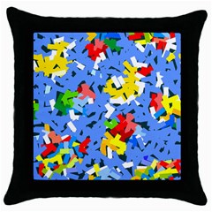 Rectangles Mix                          			throw Pillow Case (black) by LalyLauraFLM