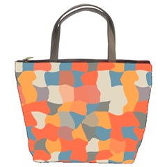 Retro Colors Distorted Shapes                           	bucket Bag by LalyLauraFLM