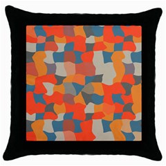 Retro Colors Distorted Shapes                           			throw Pillow Case (black) by LalyLauraFLM