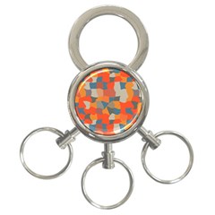 Retro Colors Distorted Shapes                           			3-ring Key Chain by LalyLauraFLM