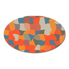 Retro Colors Distorted Shapes                           			magnet (oval) by LalyLauraFLM