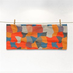 Retro Colors Distorted Shapes                           			hand Towel by LalyLauraFLM