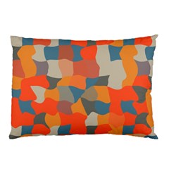 Retro Colors Distorted Shapes                           			pillow Case by LalyLauraFLM