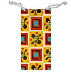 Retro Colors Squares Pattern                            Jewelry Bag