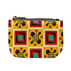 Retro Colors Squares Pattern                            	mini Coin Purse by LalyLauraFLM