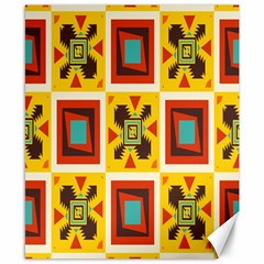 Retro Colors Squares Pattern                            			canvas 8  X 10  by LalyLauraFLM