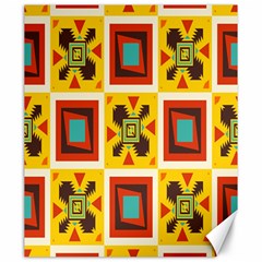 Retro Colors Squares Pattern                            			canvas 20  X 24  by LalyLauraFLM