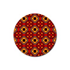 Flower Shapes Pattern                             			rubber Coaster (round) by LalyLauraFLM