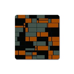 Rectangles In Retro Colors                              			magnet (square) by LalyLauraFLM