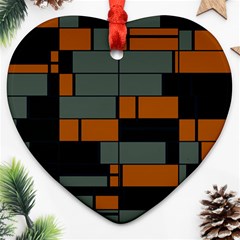 Rectangles In Retro Colors                              			ornament (heart) by LalyLauraFLM