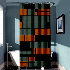 Rectangles In Retro Colors                              	shower Curtain 36  X 72  by LalyLauraFLM