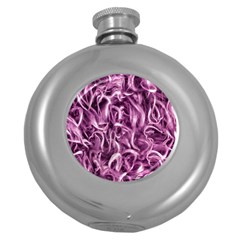 Textured Abstract Print Round Hip Flask (5 Oz) by dflcprints