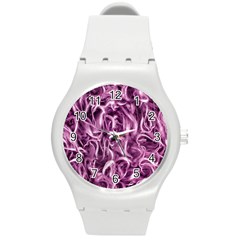 Textured Abstract Print Round Plastic Sport Watch (m) by dflcprints