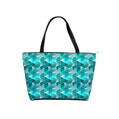 Aquamarine Geometric Triangles Pattern Shoulder Handbags