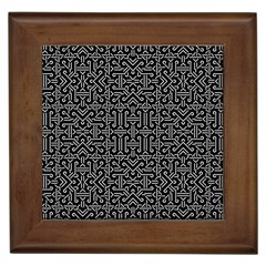 Black And White Ethnic Sharp Geometric  Framed Tiles by dflcprints