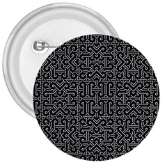 Black And White Ethnic Sharp Geometric  3  Buttons by dflcprints