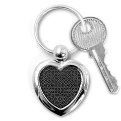 Black And White Ethnic Sharp Geometric  Key Chains (heart)  by dflcprints