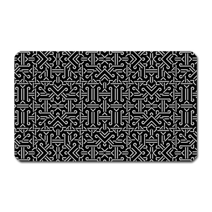 Black and White Ethnic Sharp Geometric  Magnet (Rectangular)