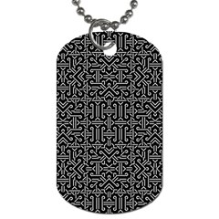 Black And White Ethnic Sharp Geometric  Dog Tag (one Side) by dflcprints