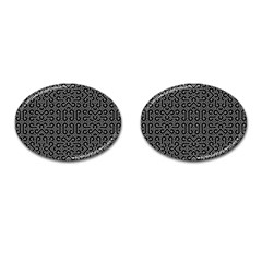 Black And White Ethnic Sharp Geometric  Cufflinks (oval) by dflcprints