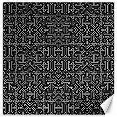 Black And White Ethnic Sharp Geometric  Canvas 20  X 20   by dflcprints