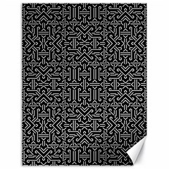 Black And White Ethnic Sharp Geometric  Canvas 18  X 24  