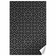 Black And White Ethnic Sharp Geometric  Canvas 20  X 30   by dflcprints