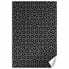 Black And White Ethnic Sharp Geometric  Canvas 24  X 36  by dflcprints