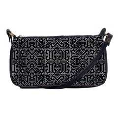 Black And White Ethnic Sharp Geometric  Shoulder Clutch Bags by dflcprints