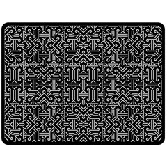 Black And White Ethnic Sharp Geometric  Fleece Blanket (large) 