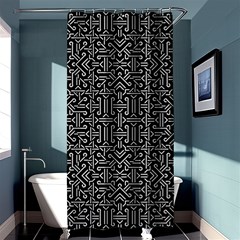 Black And White Ethnic Sharp Geometric  Shower Curtain 36  X 72  (stall) 