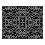 Black and White Ethnic Sharp Geometric  Double Sided Flano Blanket (Large)  Blanket Back