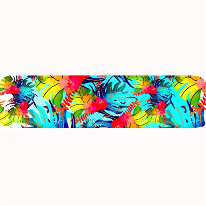 Watercolor Tropical Leaves Pattern Large Bar Mats